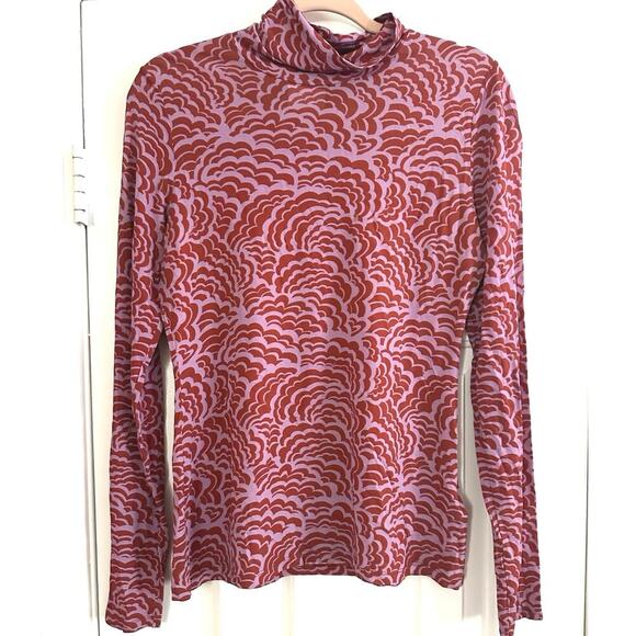 A.L.C. James Top in Deep Lilac & Spice Sheer Stretch Turtleneck Revolve XL - Picture 3 of 6